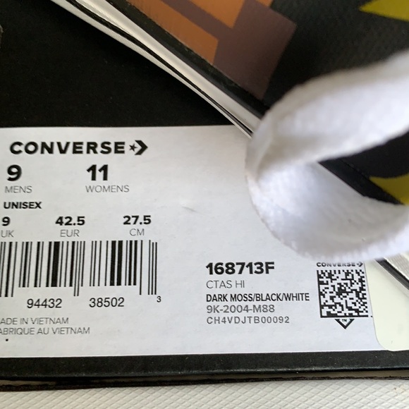 CONVERSE CTAS HI DARK MOSS/BLACK/WHITE WMNS - Picture 13 of 14